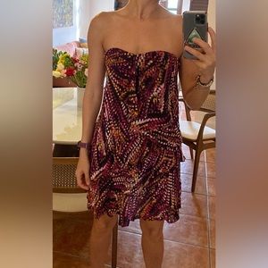 BCBG strapless mini ruffle dress. Size 0